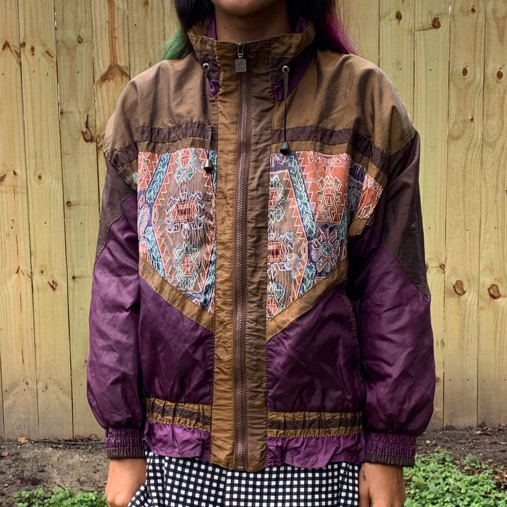 90s Bomber Jacket With Patchwork - image 1